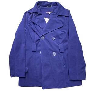 Wishful Park Purple Wool Blend Peacoat Women's Medium Toggle Coat Size M